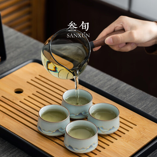 Thirty-year-old Wengan Ru Kiln Xingyun automatic teapot for household lazy people to make tea artifact Kung Fu tea set gift for the elders Wengan Ru Kiln_Xingyun automatic tea set (Tianqing)