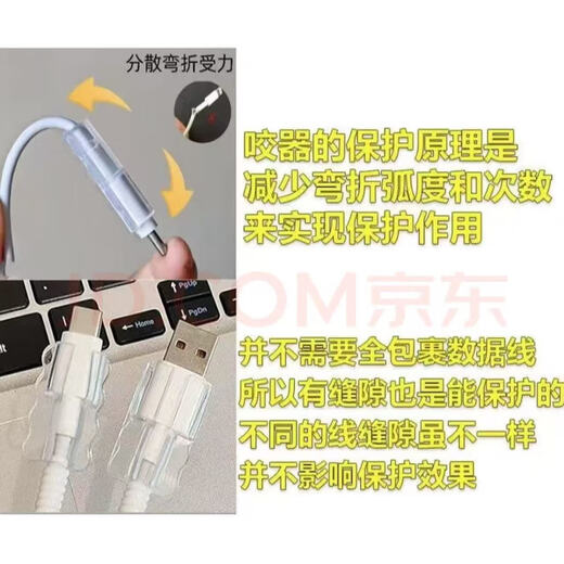 Polka dot repair hook data cable protective cover Apple iPhone17promax 20w charger 16/15/14/13 anti-cat bite, anti-break, anti-dirty, dust-proof and anti-fouling Polka dot repair hook four-piece set of protective rope + 2 wire bites + storage buckle