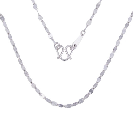 Laofu gold platinum sequin lip chain necklace tile plain chain about 2g