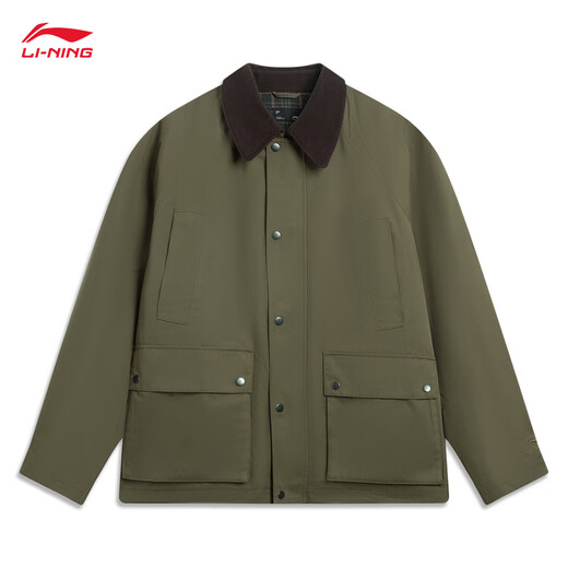 Li Ning Jacket Men's 25 Autumn and Winter Crisp Peach Skin Loose Barn Style Retro Casual Jacket AJDV289