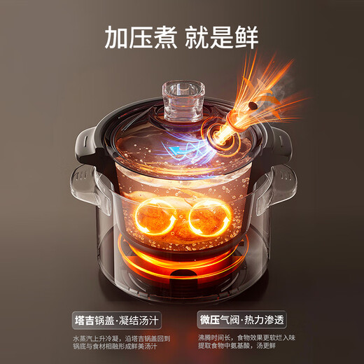 Joyoung electric stew pot electric casserole stew soup electric stew pot soup porridge purple sand color food supplement 4L large capacity high temperature porcelain liner multi-function pot DG40K-GD419