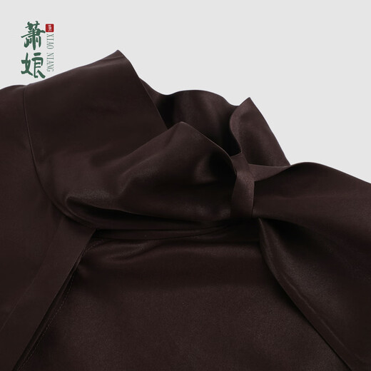 Xiao Niang Beauty of Patterns Hongyun Sha Heavy Satin New Chinese Style Top Loose Women's Top 5684 Dark Red M