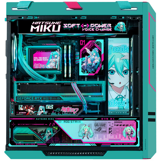 ASUS ROG Hatsune Miku co-branded family bucket 9800X3D 9950X3D/RTX5080 Night God host desktop computer game live broadcast Ai video editing rendering assembly complete machine configuration 1 7800X3D + ASUS 5060TI