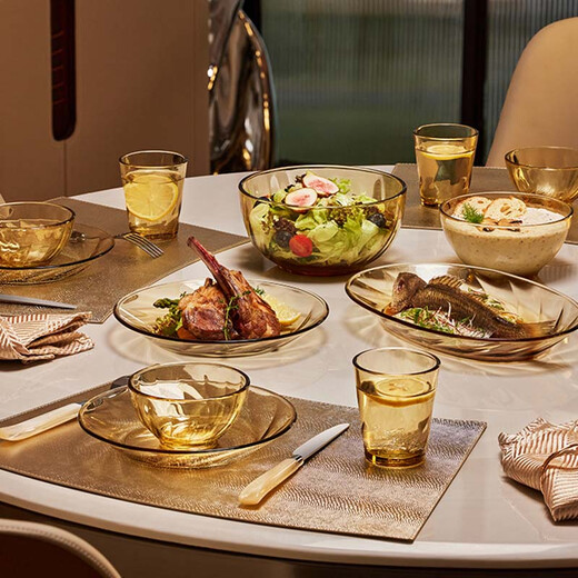 Corning tableware 2-head heat-resistant glass large bowl rice bowl soup bowl salad bowl 1.7L large glass bowl 2-piece set