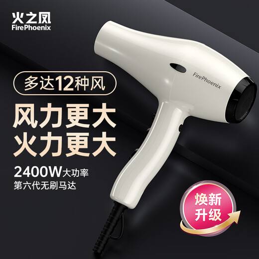 Fire Phoenix Hair Dryer 6600X Hair Salon Special High Power 2400W High Wind Power Low Noise Home Constant Temperature Hair Care Does Not Damage Hair Barber Shop Professional Hair Dryer Home Appliance 6600X Milan White (Fourth Wind)