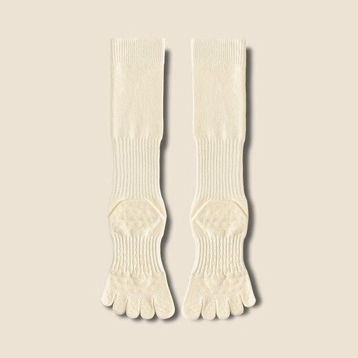 BIBK German Pilates Socks Yoga Socks Women's Professional Non-Slip Socks Sports Fitness Running Cycling Pressure Calf Socks Hemp Gray