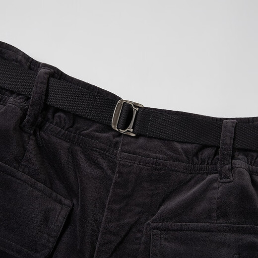 Teenie Weenie Bear Women's Simple Casual Pants 2025 Autumn New Flower Bud Waist Work Wear Velvet Shorts Gray L