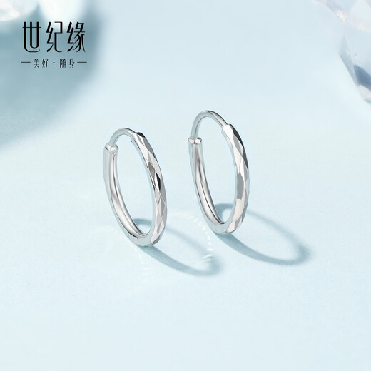 Century Yuan platinum earrings PT950 earrings are classic, versatile, sweet and cute, a birthday gift for your girlfriend