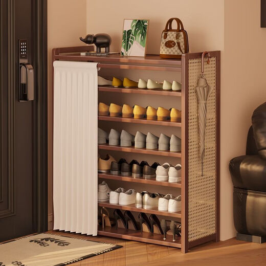 Small craftsman material shoe rack door multi-layer home simple dormitory storage shoe cabinet storage shoe rack five layers 50