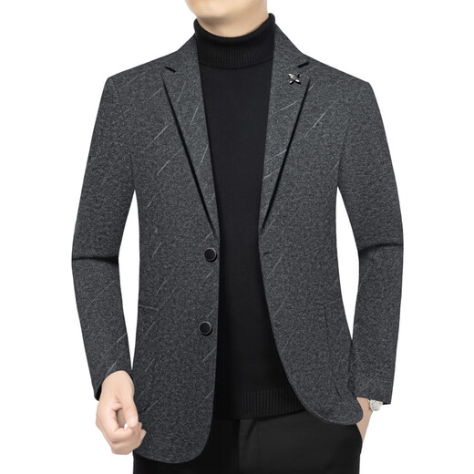 Septwolves Jacket Expert Blazer Men's Business Casual Spring and Autumn New Suit Korean Style Slim Middle-aged Dad's Uniform Jacket Men Dark Gray D135 D135 2XL 185 Size Suitable for 150-175 Jin Jin is equal to 0.5 kg