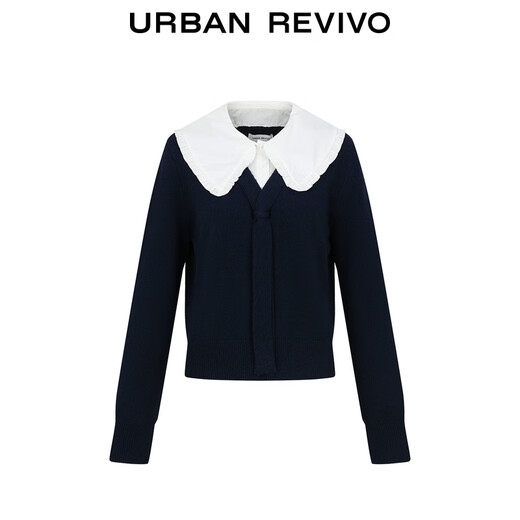 UR HOT 2025 Autumn New Women's College Style Contrast Color Splicing Collar Sweater UYL950236