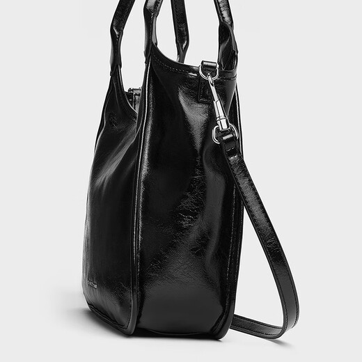 CHARLES/KEITH25 autumn new product simple portable tote cabbage basket bag Chinese Valentine's gift CK2-30782659 Noir black S
