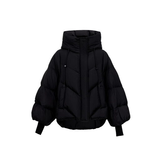 VEROMODA down jacket women's season new 90 white duck down loose hooded bread jacket 325423030 black S