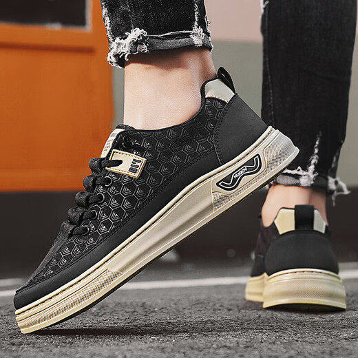 Canvas Herrenschuhe 2025 Neue Sommer atmungsaktiven Freizeitbrettschuhe für Teenager, die nicht rutschende Sport-Trendschuhe grau fahren 40