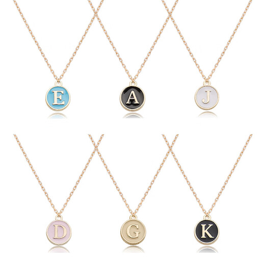 
1 DIY jewelry accessories double-sided oil drop bracelet earrings small pendant oil drop 26 English alloy pendant white double-sided oil drop English-12244 A