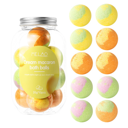 Dream Macaron children's bath ball 20g*10 pieces foot bath ball set gift box essential oil bubble bath ball barrel 20g*10 pieces blue model*1 barrel