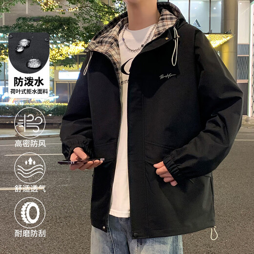 NASA BASE Jacket Men's Autumn 2025 New Casual Hooded Jacket Men's Loose Trendy Brand Plus Velvet Winter Jacket 2521 Grass Green (Spring and Autumn) XL /125-155Jin Jin equals 0.5 kg