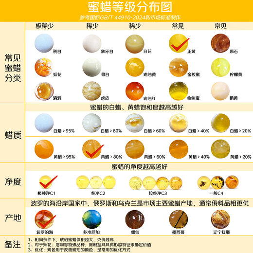 Dara (dara) Russian chicken fat yellow beeswax bracelets for men and women, about 11.8g, practical as a Chinese Valentine's Day gift for dad and elders