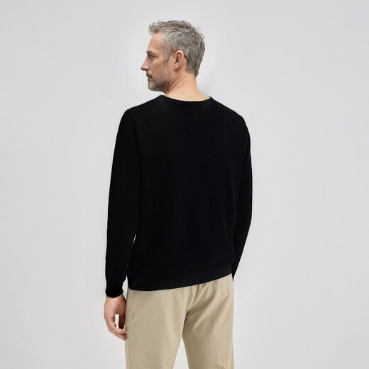 Zhengchen/Zhengchen mulberry silk cashmere blended Henry collar sweater men's autumn top Y-M96352 white S 48