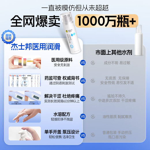 Jiesbon medical lubricant for couples 80g lubricant for adult intercourse no-wash lickable long-lasting lubricant sex toy