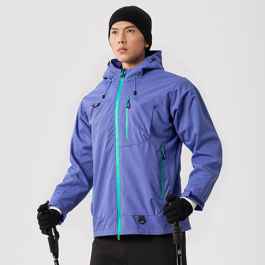 Buruite Sports Jacket (Buruite) Men's Automne and Winter New Outdoor Runnor Randing Randonnée Couple d'équipement Coup de vent Costume de formation à capuche Top Kaori Ray L Poids recommandé 120-140 Jin [Jin est égal à 0,5 kg]