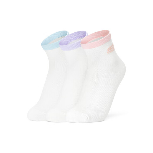 Skechers children's unisex socks short socks L324K112 ice water blue/orchid purple/light pink XL