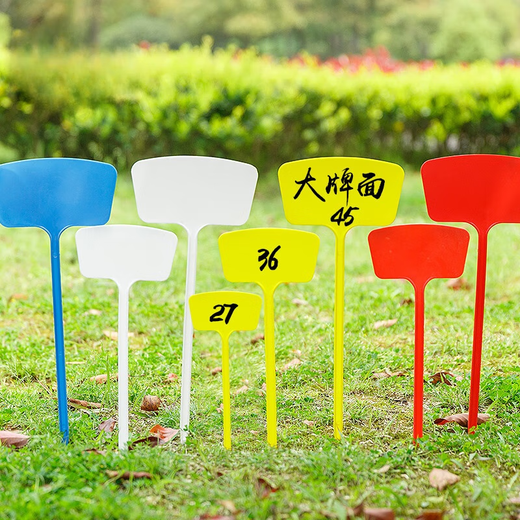 One-piece flat plastic large ground label gardening label agricultural corn test field mark indication sign scientific research 36 big labels + 15*8 red (10 pcs)
