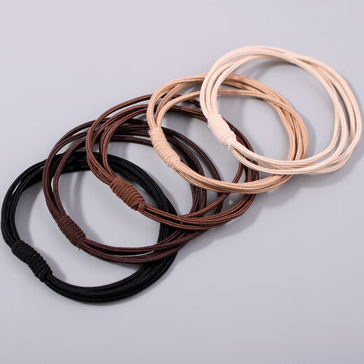 Jian Yingshu high elastic four-strand hair ties 20 pieces high elastic rubber band high ponytail headband hair tie leather case