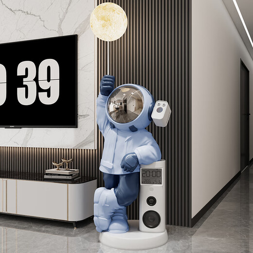 Chenyu astronaut decoration living room floor-standing large astronaut TV cabinet sofa side decoration housewarming gift upgrade Astronaut Ram blue audio starry sky lamp