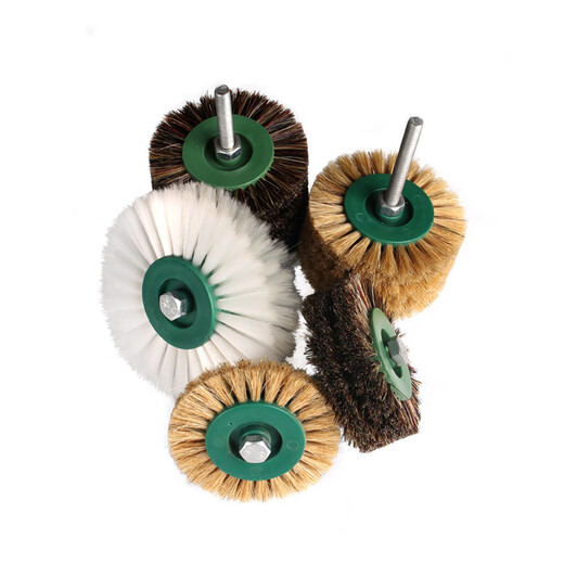 MOLITE Wenwan electric brush head small Rudraksha walnut polished bristle brush electric drill wild boar bristle brush wheel black bristle two-row brush 3mm rod