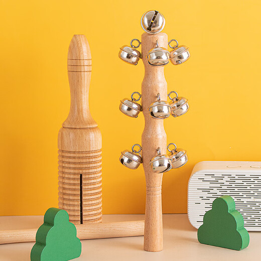 音念儿童奥尔夫打击乐器木制音乐教学套组适用于幼儿园与小学课堂 原木大号沙锤20cm(1对)原木