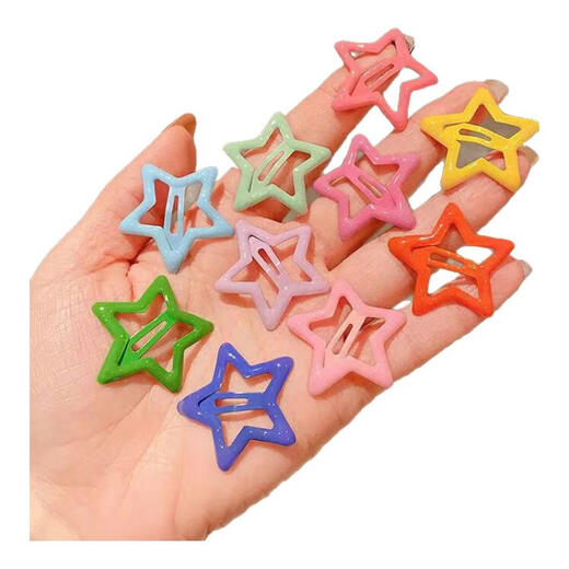 
Dopamine cute hair clip y2k color bangs five-pointed star children's side hairpin headdress star five-star hair clip mixed hair 20 pieces