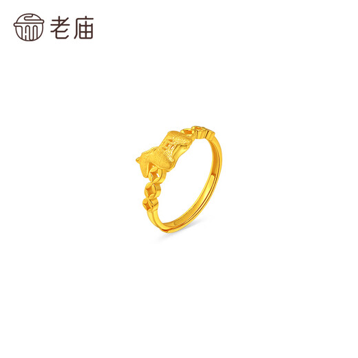 Laomiao gold solid gold pony ring live mouth ring 5G exquisite pony fashion guardian immediately make money and look white