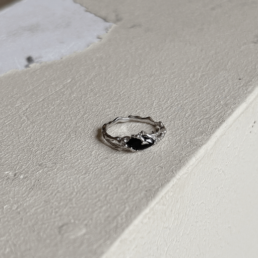 He Jian bow tail ring little finger unique design branch silver tail ring men and women little finger ring niche light luxury high-end open dead branch tail ring opening