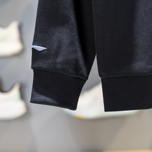 Li Ning Children's Fleece Sweatshirt 2025 Winter Boys and Teenagers Loose Fleece Warm Sweatshirt YWEV047 Black YWEV047-3 120