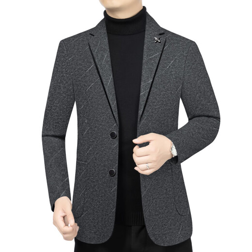 Septwolves Jacket Expert Blazer Men's Business Casual Spring and Autumn New Suit Korean Style Slim Middle-aged Dad's Uniform Jacket Men Dark Gray D135 D135 2XL 185 Size Suitable for 150-175 Jin Jin is equal to 0.5 kg