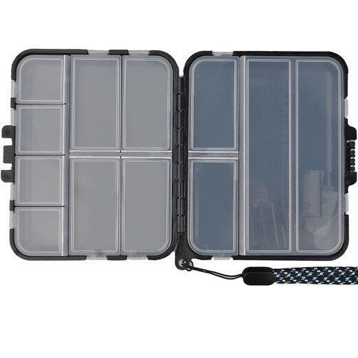 Zhewei Luya small accessories box micro-object fish hook pin storage box portable double-layer mini fake bait sequin fishing gear storage box 12-grid box + 9-grid box combination