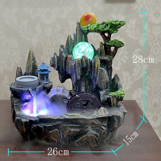 Xueying (XUEYING) Xueying small rockery flowing water fountain fish tank decoration opening housewarming craft gift home decoration Fengshui wheel ornaments 12044 without atomizer