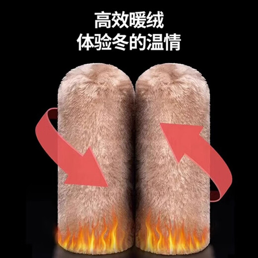 Winter new warm handgrip cover, imitation plush handlebar cover, universal type for electric vehicles, bicycles and motorcycles, obsidian black, handlebar + brake lever - plus velvet, 1 set/4 pieces (2 zip ties included)