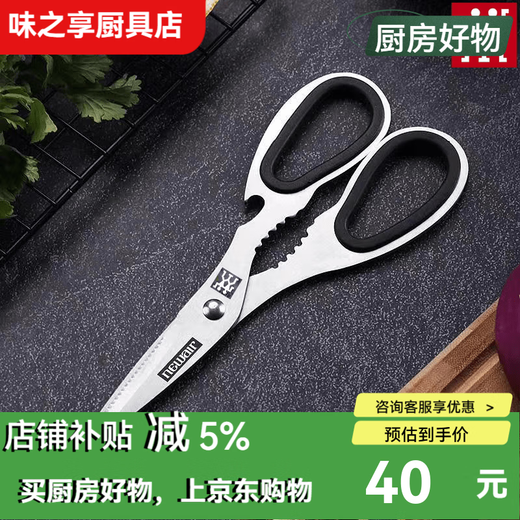 双立人（ZWILLING）德国尾货杀鱼专用剪烤肉食物剪子厨房家用不锈钢多功能剪刀 剪刀一支