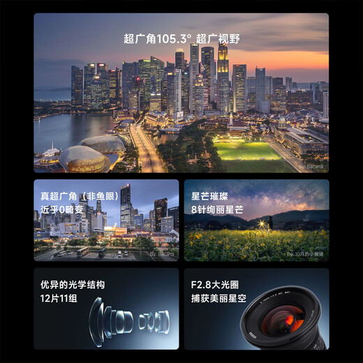 Xingyao Optical Brightin Star Xingyao 16mmF2.8 full-frame ultra-wide-angle scenery architectural starry sky micro-single lens Xingyao 16f28 is suitable for Sony E-mount