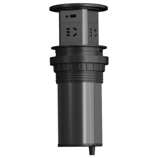 Island lift socket desktop table top plug hidden power terminal board wireless charging hydraulic type four positions five holes hydraulic type gray