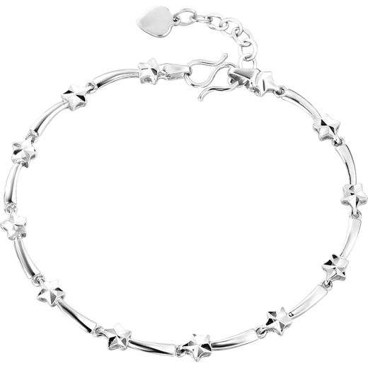 Duozun pt950 genuine platinum bracelet for women platinum star bracelet new bracelet Valentine's Day birthday gift 6.46g length 15-18cm adjustable