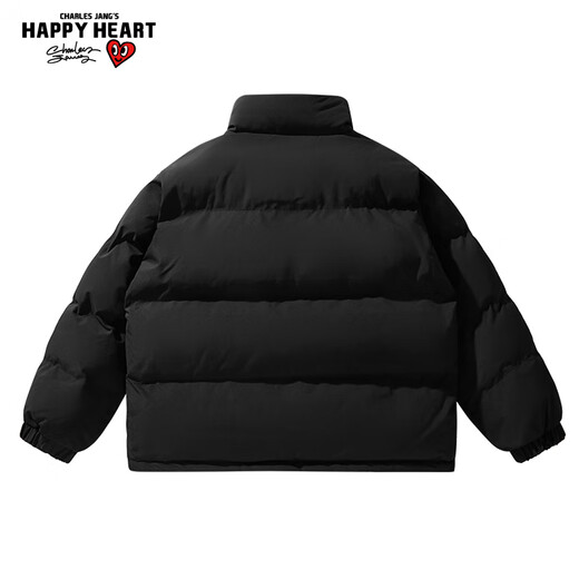 Charles Heart and Wang Churan Same Style Men and Women Couples Same Style Winter Thickened Cotton Clothes Bread Clothes Black M