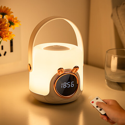 Ruchu's new portable remote-controlled night light with time for nursing babies, mother and baby, children's bedside, pink plug-in early adopter model (single color yellow light + can only be plugged in)