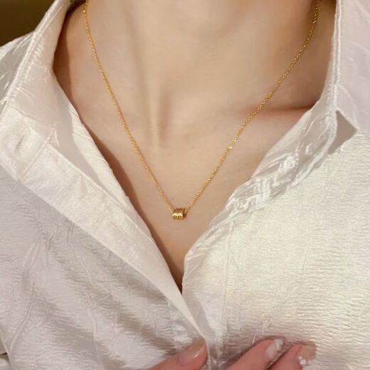 KZD old phoenix non-fading small waist necklace women's light luxury niche ins style sweater chain clavicle chain titanium steel color preserving non-fading waist gold o chain