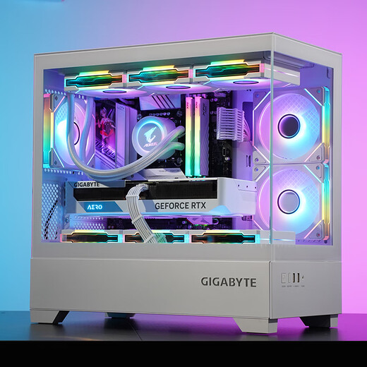 AMD Gigabyte R7 9700X/RTX5060Ti 16G graphics card white delta mobile computer host desktop complete machine sea view room family bucket assembly diy game water cooling three R5 9600X/16G/1T/5060Ti