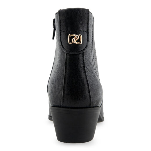 AEROSOLES Women's Claus Ankle Boots Black Two-Tone Waxed Leather 7 Wide