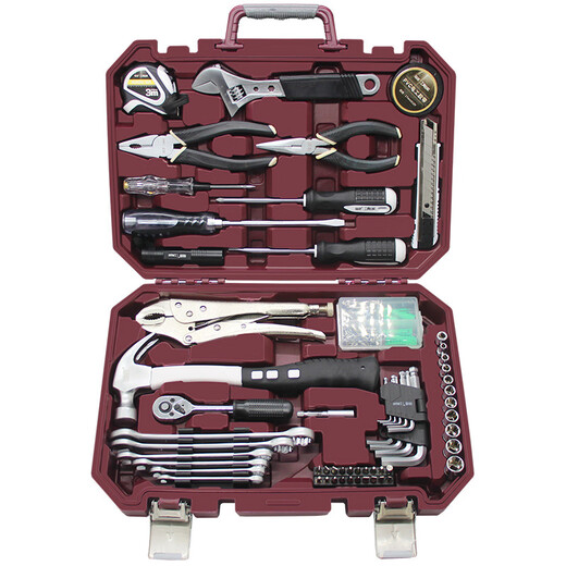 Red Gift Tool Set Household Hardware Hand Tool Combination Repair Set Complete Tool Box Wholesale Household Comprehensive Maintenance Impact Drill Set Model 105130