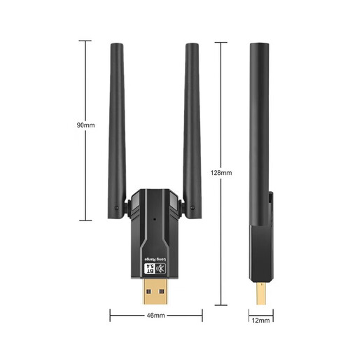 NETGD Bluetooth 5.3-Adapter, Gamecontroller-Empfänger, Bluetooth-Realtek-Chip ermöglicht Desktop-Computern die Realisierung der Bluetooth-Funktion, Bluetooth 5.4 Dual-Antennen